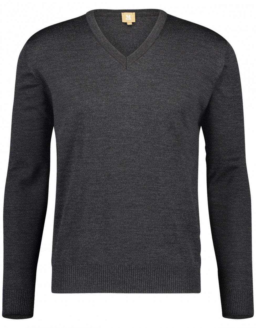 Pullover aus Merinowolle mit V-Ausschnitt | Anthrazit