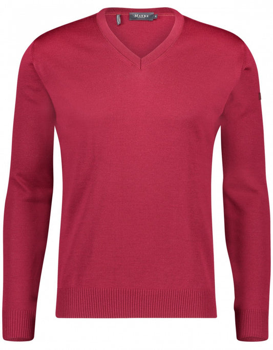 V-Hals Pullover | Rood