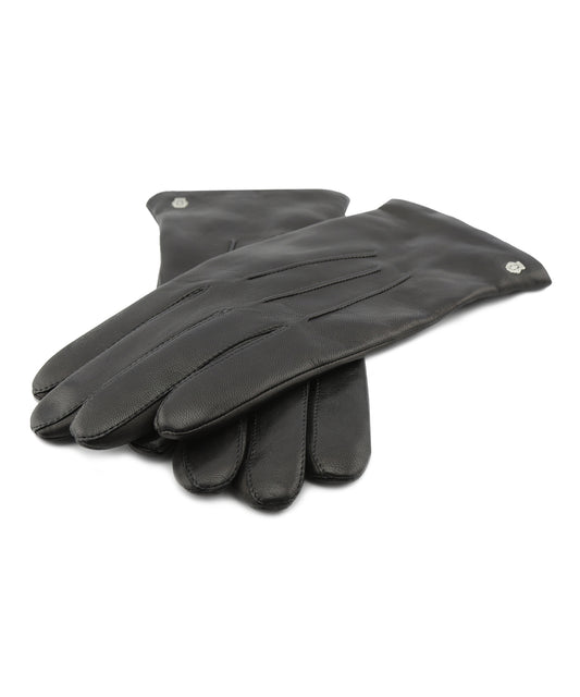 Handschoen Leer met Cashmere | Black