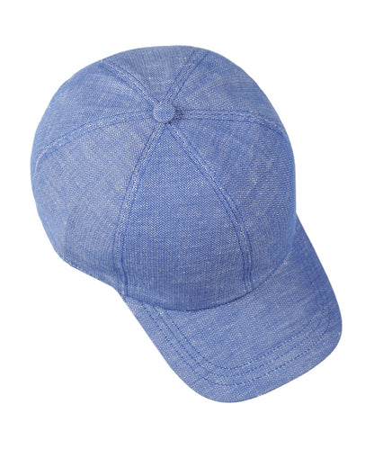 Baseballkappe aus Baumwolle/Leinen | Blau