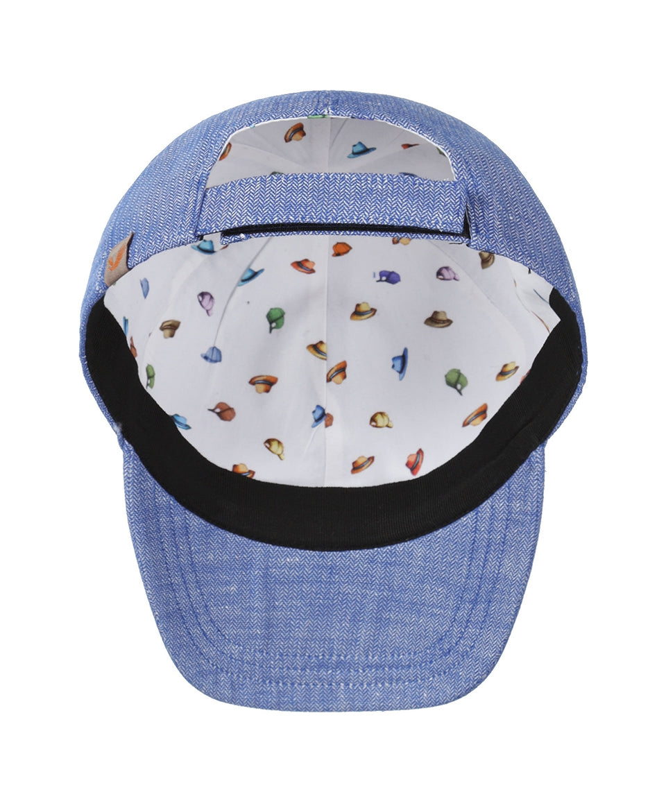 Baseballkappe aus Baumwolle/Leinen | Blau