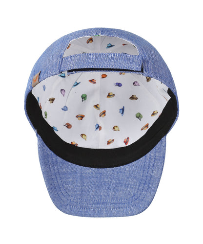 Baseballkappe aus Baumwolle/Leinen | Blau