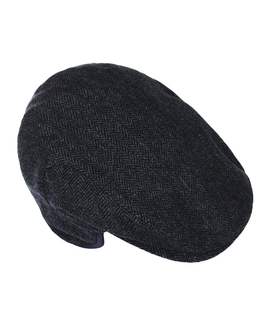 Tweed Cap | Navy herringbone