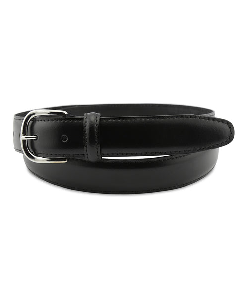 Leren Riem zilveren streep | Zwart