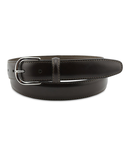 Leren Riem zilveren streep | Bruin
