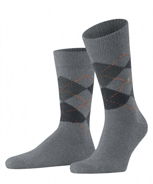 Preston Heren Sokken | Mid Grey Dark Grey Diamond Check