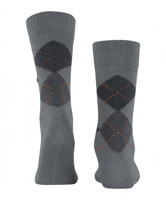 Preston Heren Sokken | Mid Grey Dark Grey Diamond Check