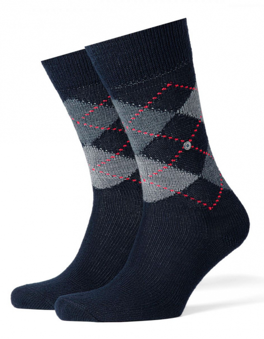 Preston Heren Sokken | Navy/Grey diamond check
