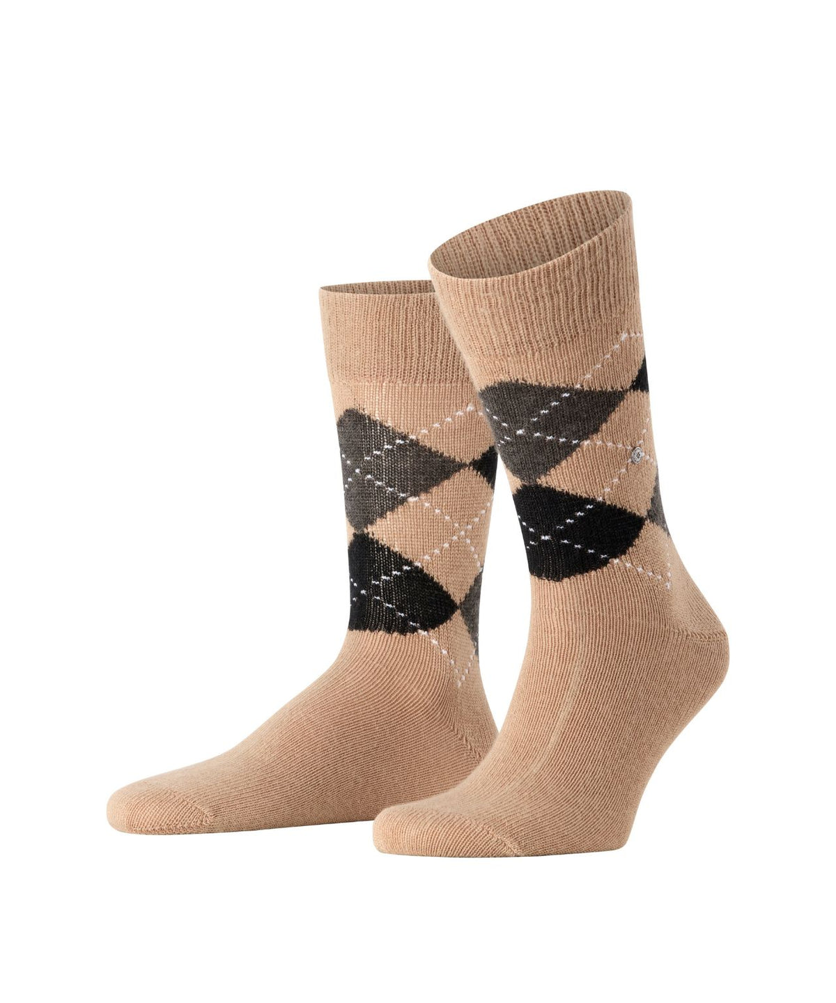 Preston Heren Sokken | Camel Navy Dark Green Diamond Check