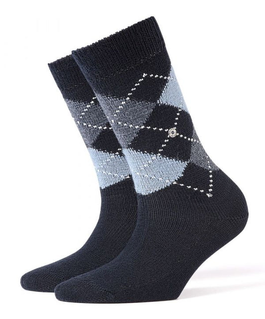 Whitby Sok | Dark Blue/Light Blue diamond check