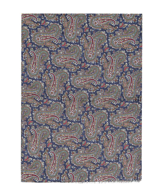Sjaal Zijde dubbel | Indigo Blauw Print