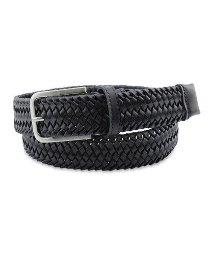 Eleganter geflochtener Ledergürtel | Marineblau