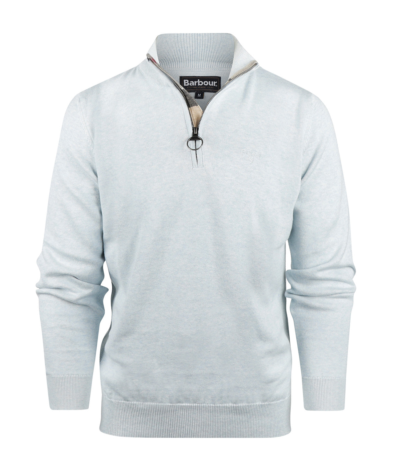 Barbour Baumwollpullover mit halbem Reißverschluss | Blau