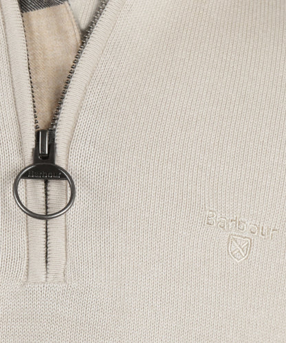 Barbour Baumwollpullover mit halbem Reißverschluss | Beige
