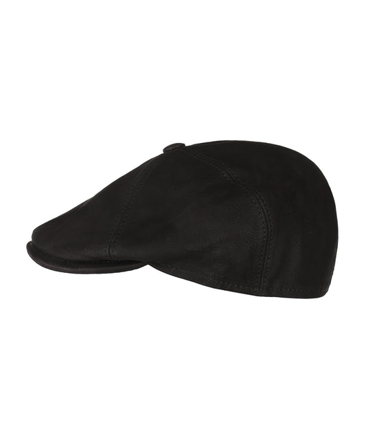 Ballon Cap Leer | Zwart