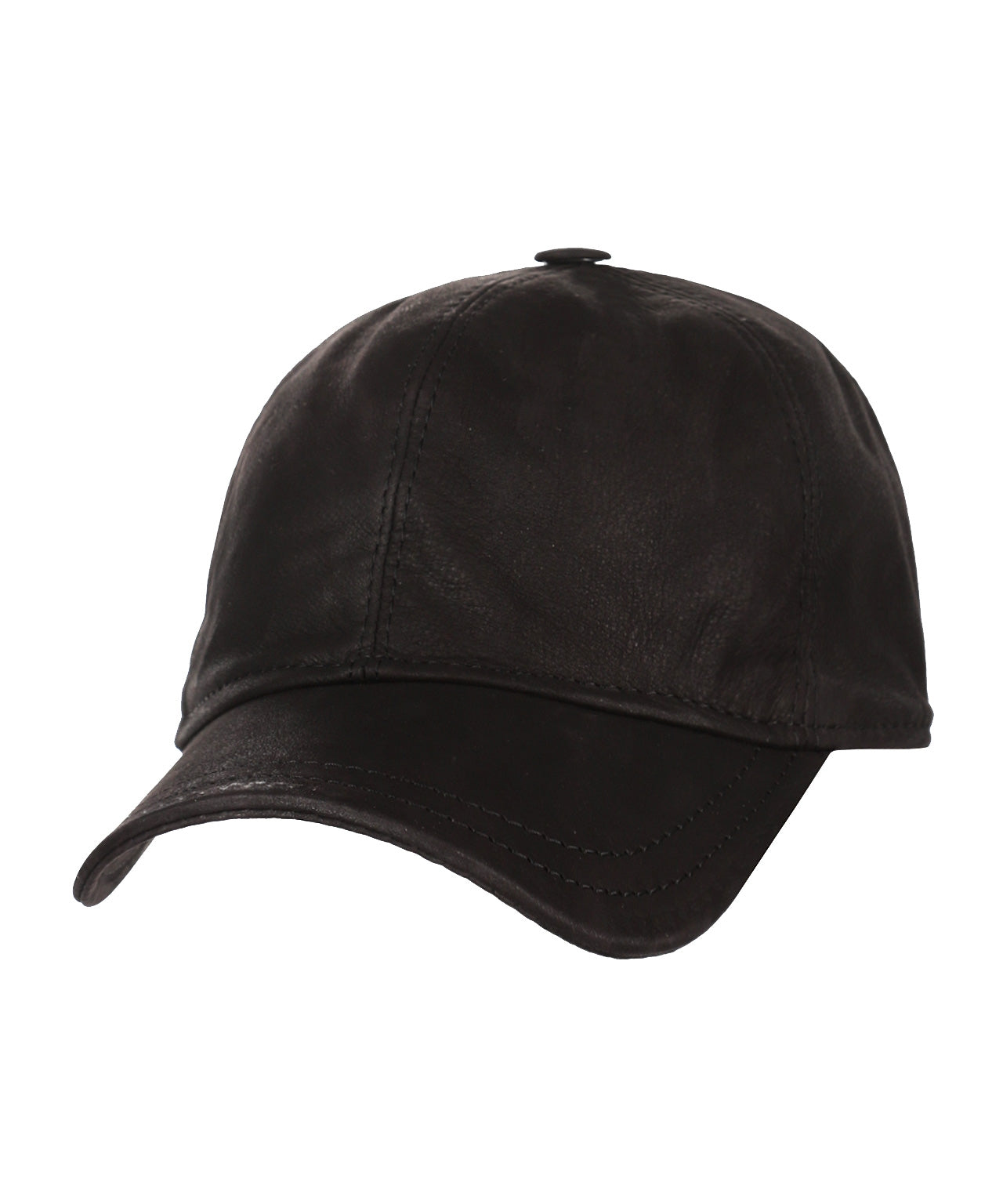 Baseballkappe aus Leder | Schwarz