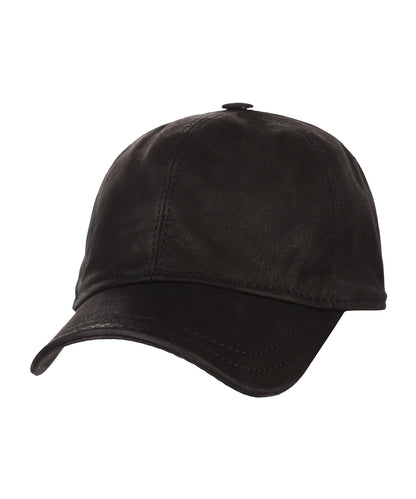 Baseballkappe aus Leder | Schwarz