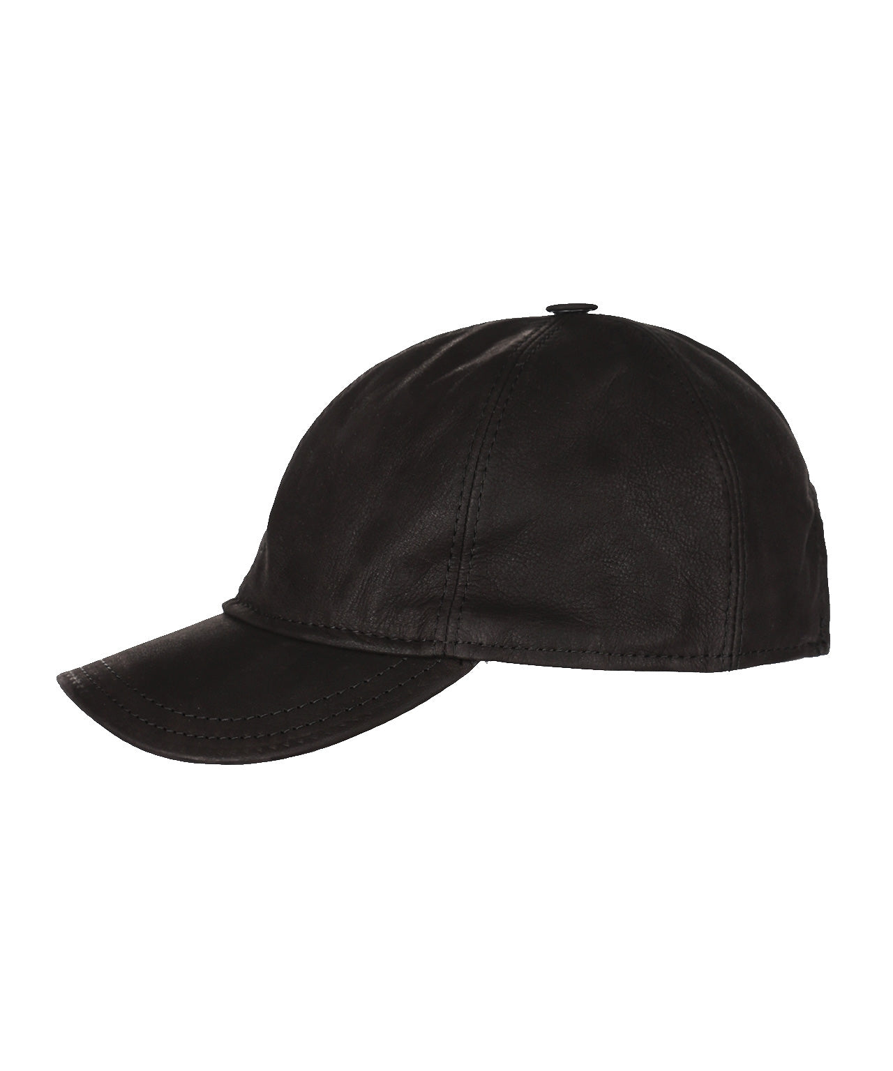 Baseballkappe aus Leder | Schwarz