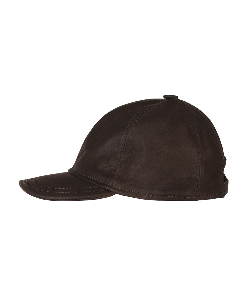 Baseballkappe aus Leder | Braun