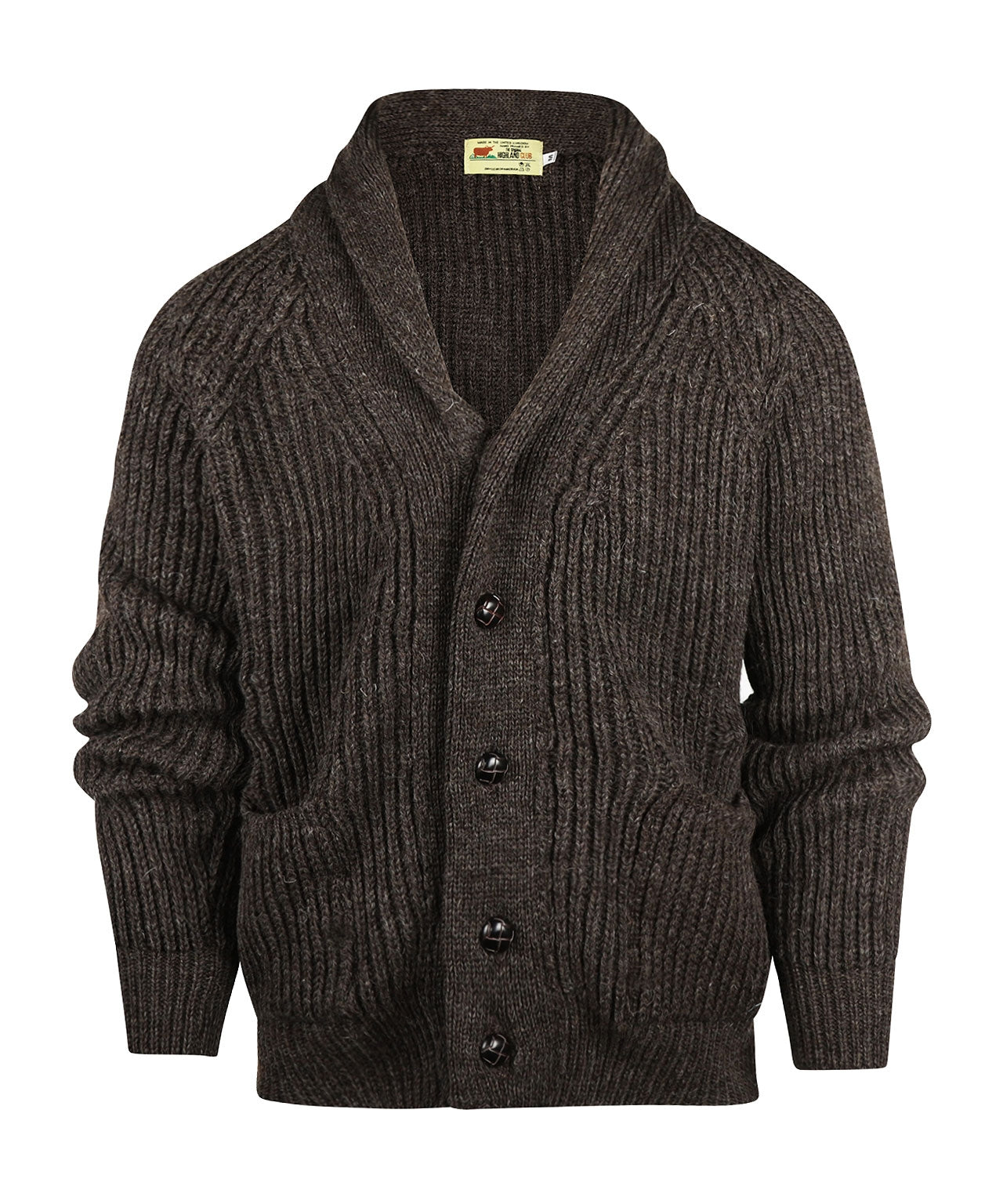 Swaledale-Knopfstrickjacke | Braun