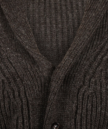 Swaledale-Knopfstrickjacke | Braun