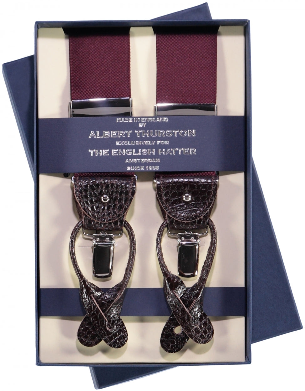 2-in-1 Braces with Clips and Straps | Bordeaux Red