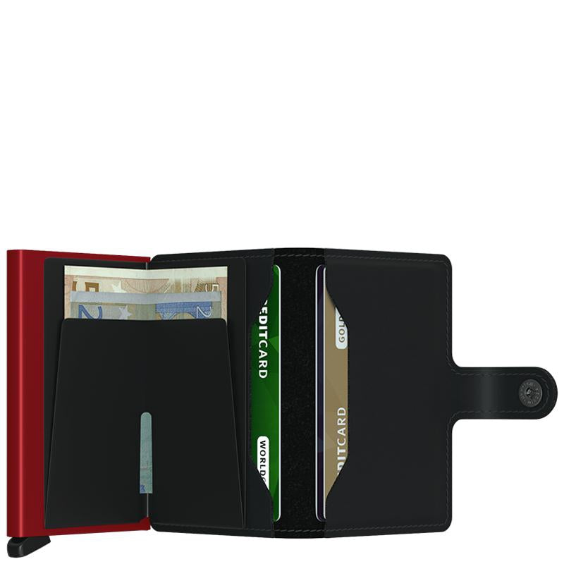 Miniwallet | Mat zwart/rood