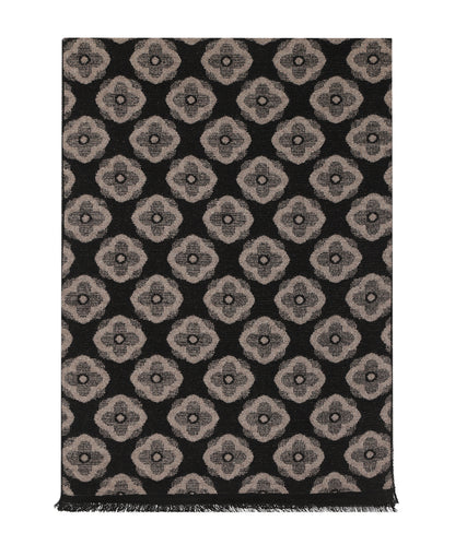 Viscose Scarf with classic Print | Grey