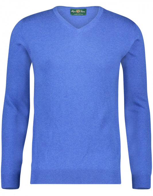 V-Hals Cotton/Cashmere | Koningsblauw