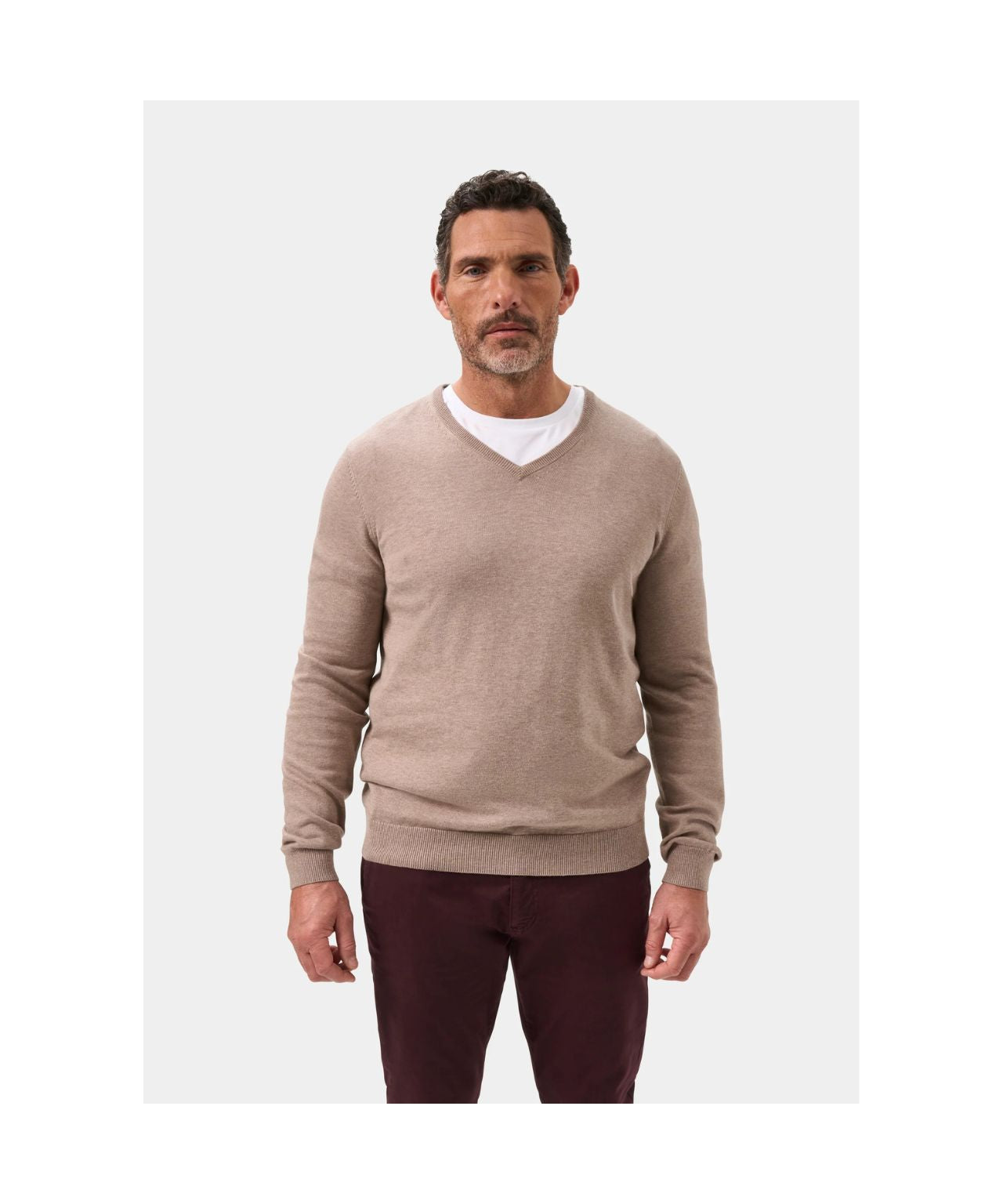 V-Hals Cotton/Cashmere | Coffee