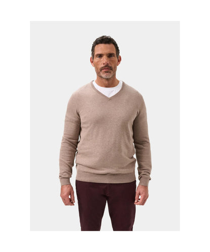 V-Hals Cotton/Cashmere | Coffee