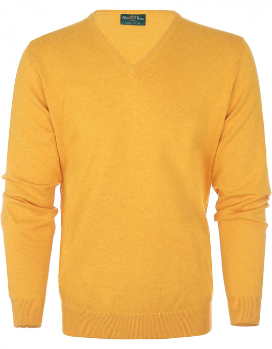 V-Hals Cotton/Cashmere | Okergeel