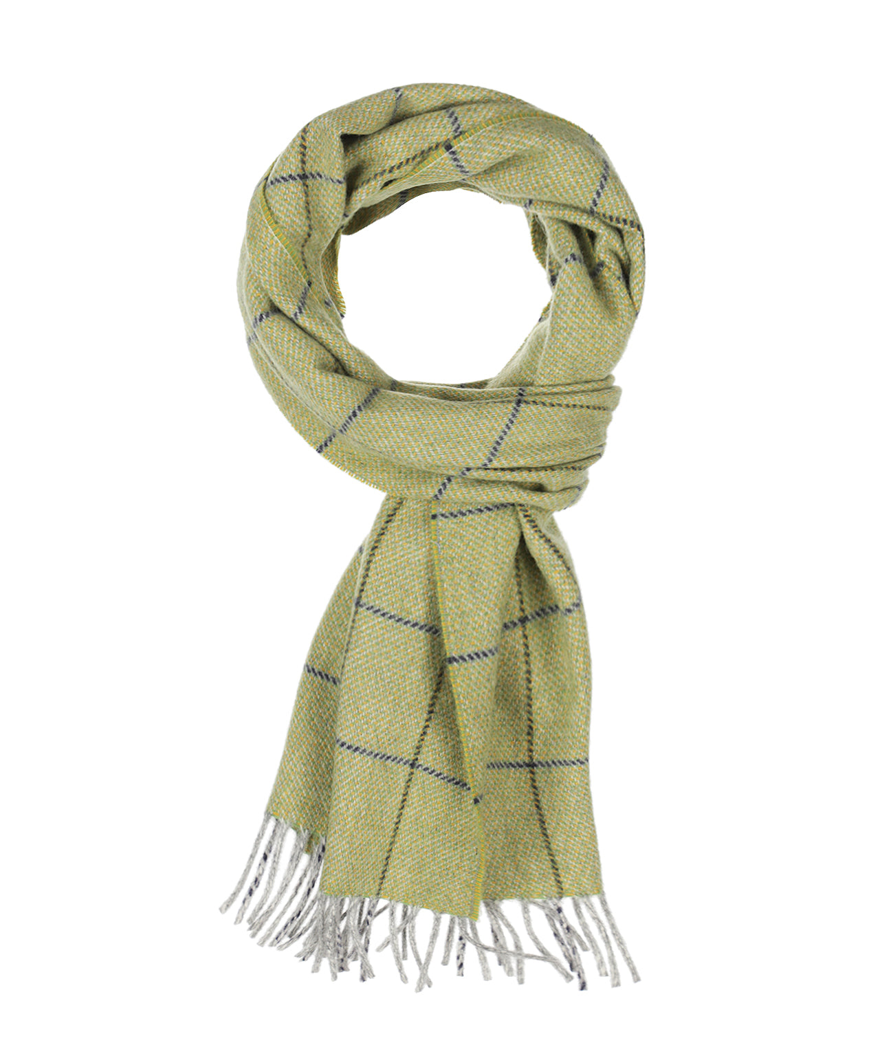 Sjaal Wol/Cashmere 35X190cm | Groen Ruit