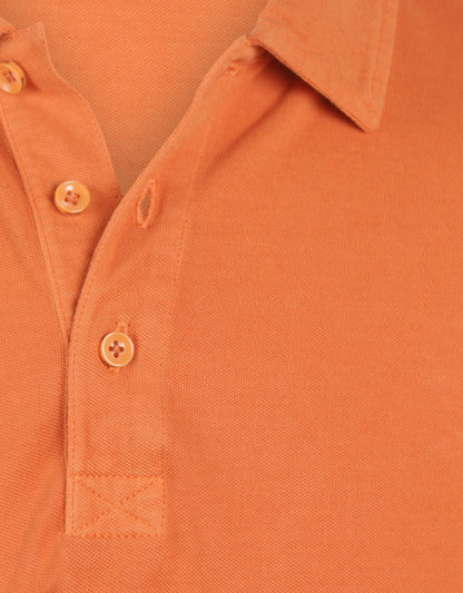 Polo-Polo, gewaschenes Kurzarmshirt | Orange