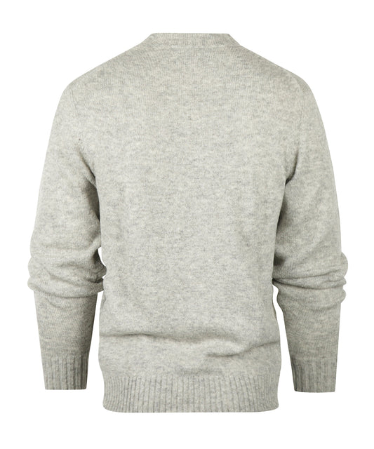 Ronde Hals Shetland Wol | Silver Grey