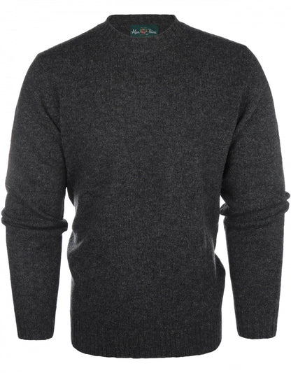 Alan Paine Shetland Pullover mit Rundhalsausschnitt | Anthrazitgrau