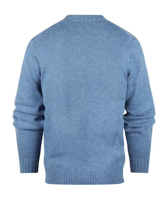 Ronde Hals Shetland Wol | Cornflower