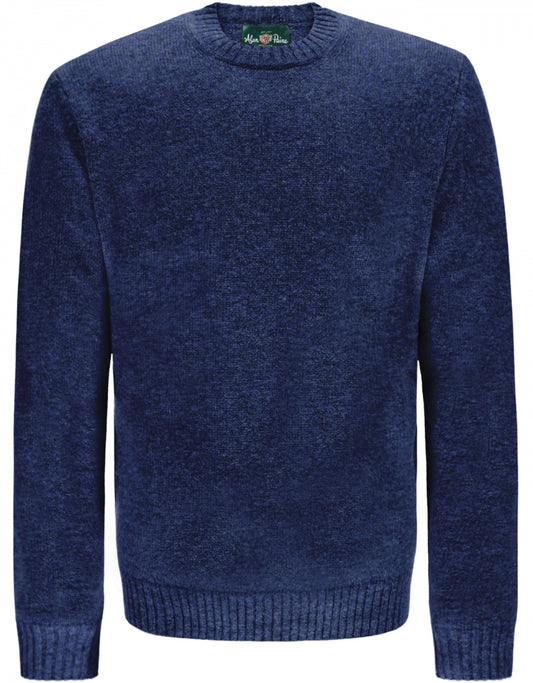 Ronde Hals Shetland Wol | Indigo