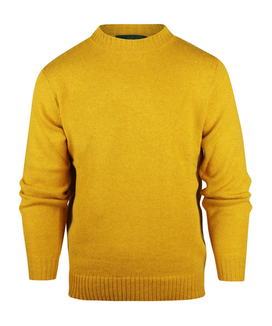 Ronde Hals Shetland Wol | Old Gold