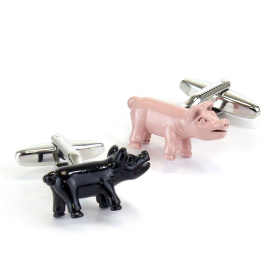 Manchetknoop | Black&amp;amp;Pink Pigs