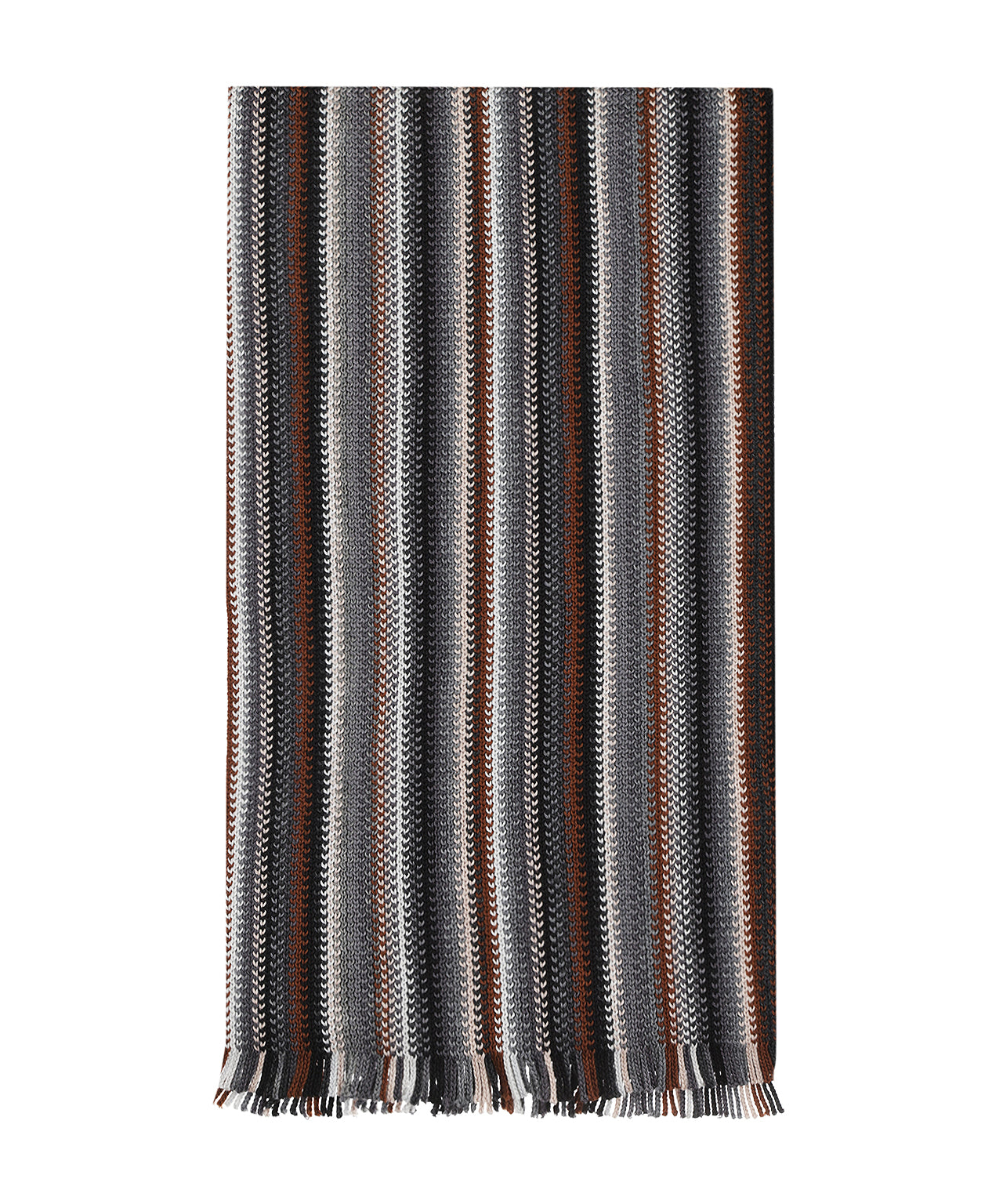 Scarf wool knitted 180x26 | Gray