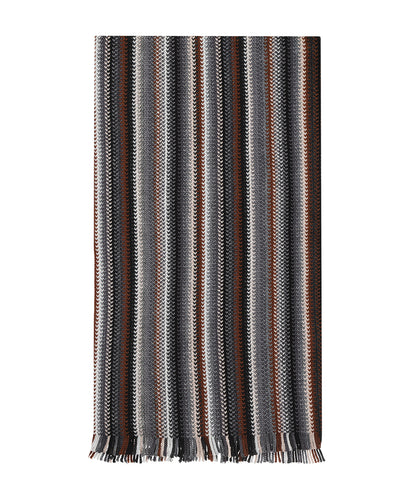 Scarf wool knitted 180x26 | Gray