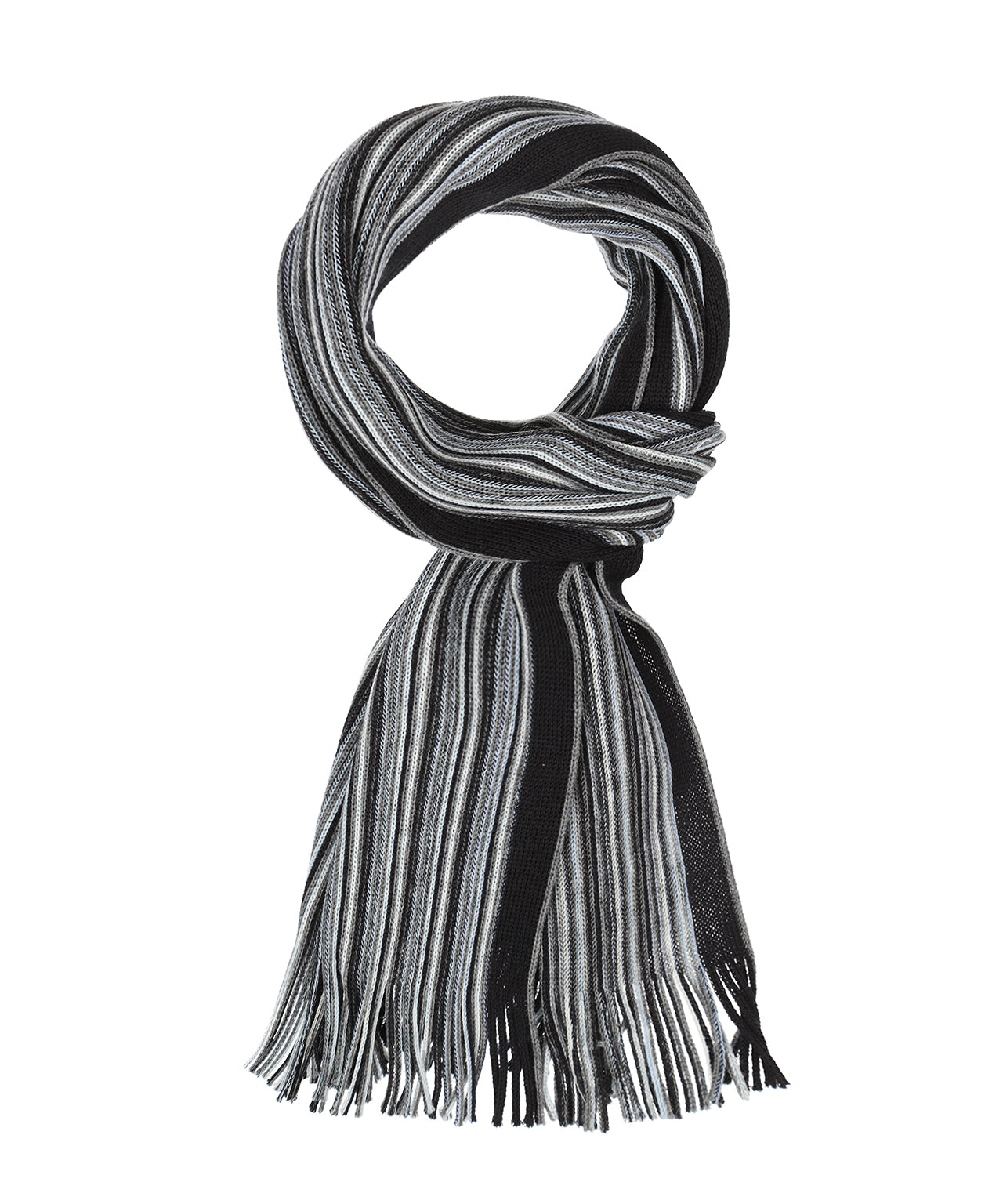 Scarf wool knitted 180x26 | Gray