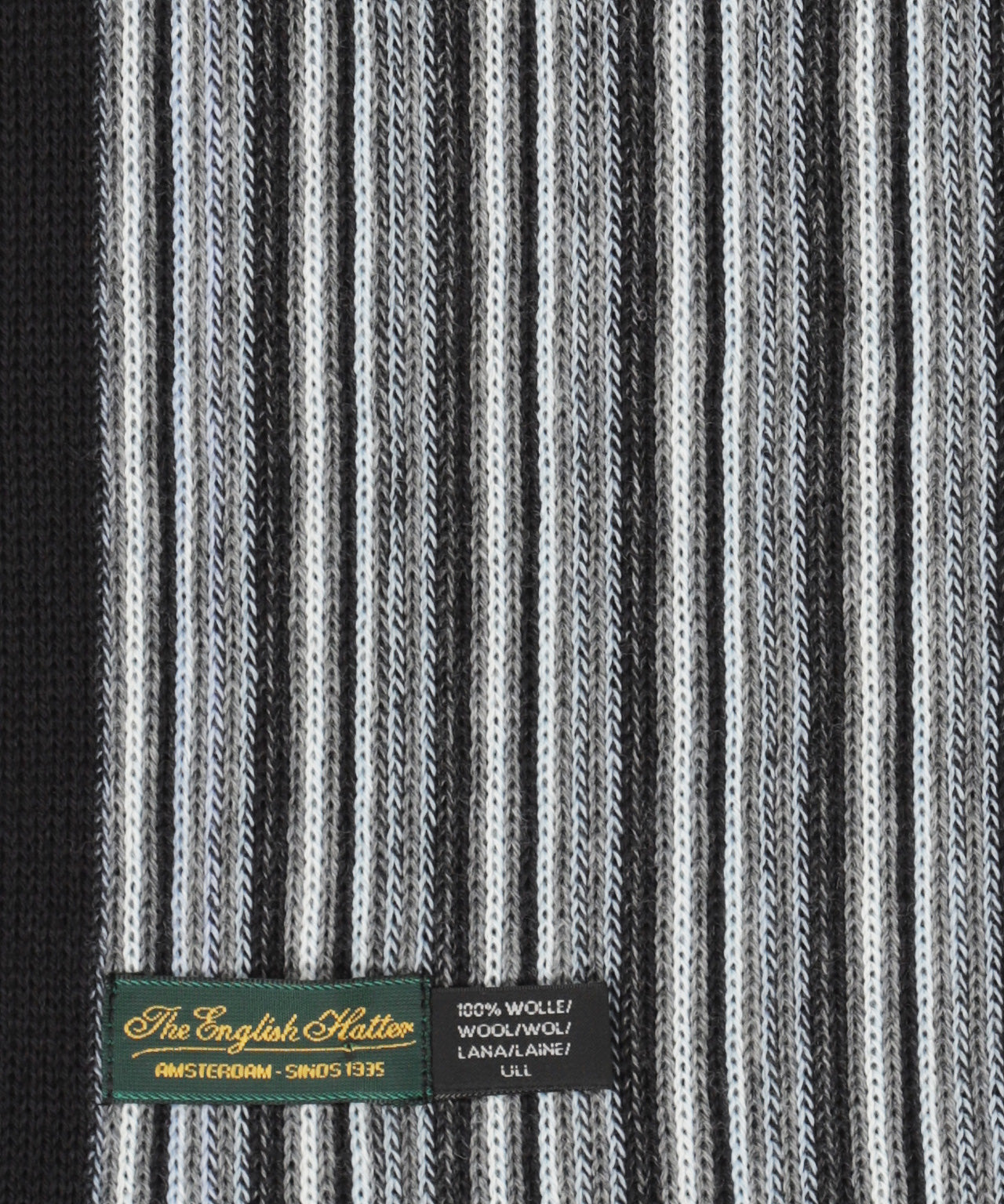 Scarf wool knitted 180x26 | Gray