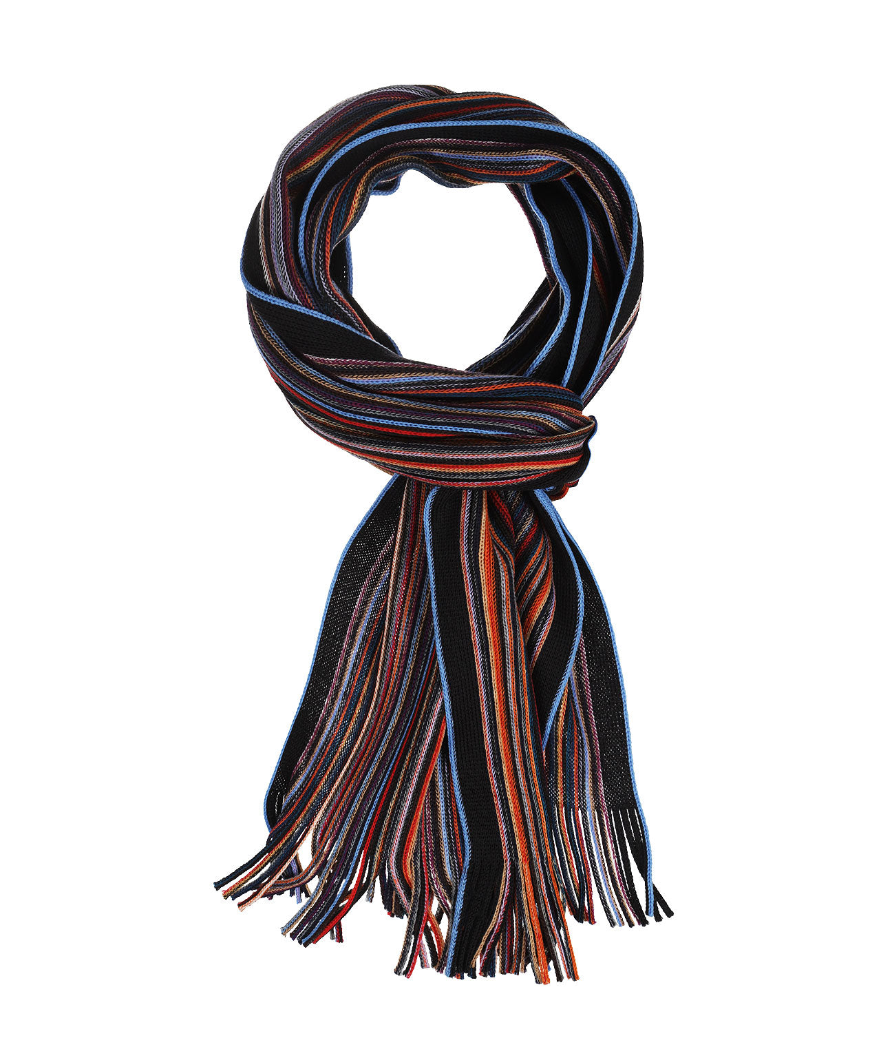 Sjaal gebreid 26X180 cm | Navy Rood Multi