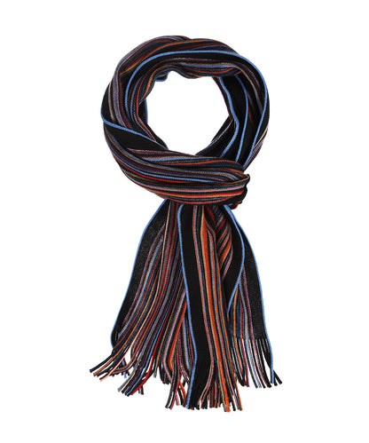 Sjaal gebreid 26X180 cm | Navy Rood Multi