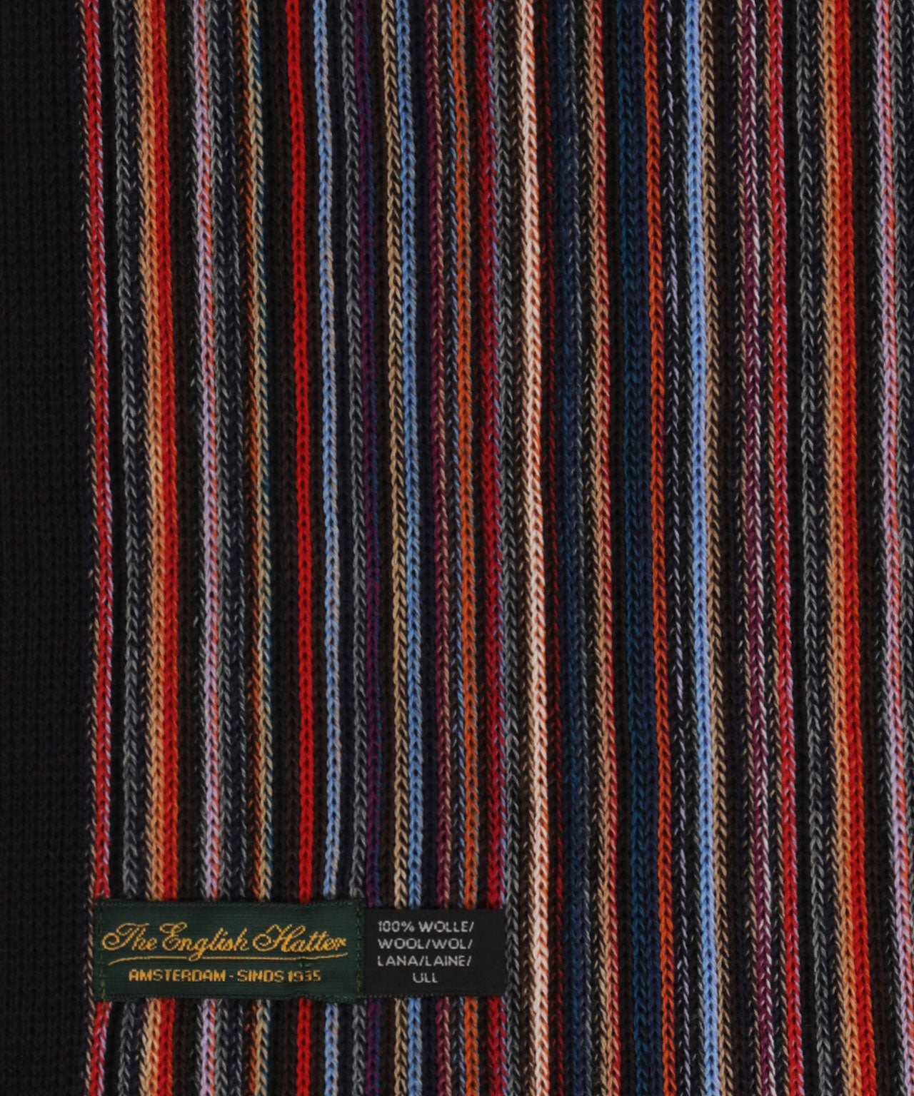 Sjaal gebreid 26X180 cm | Navy Rood Multi