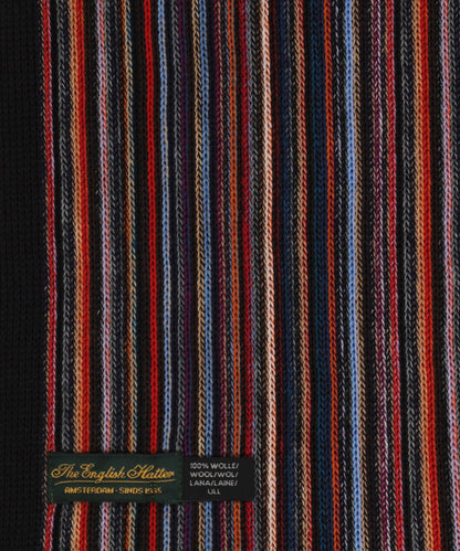 Sjaal gebreid 26X180 cm | Navy Rood Multi