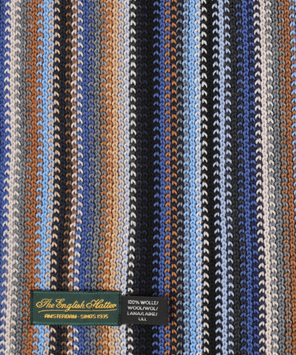 Scarf wool knitted 180x26 | Blue
