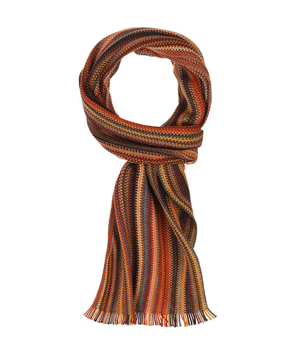 Sjaal gebreid 26X180 cm | Oranje Multi